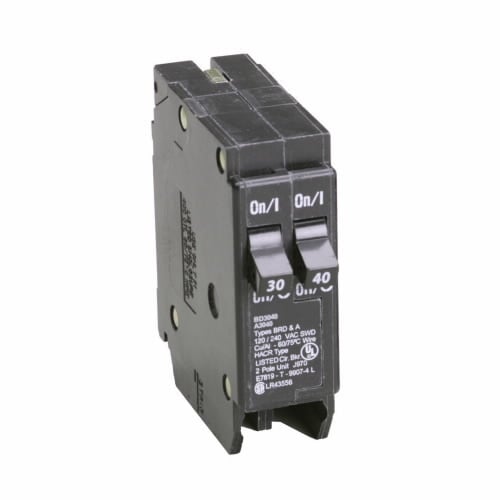 BD3040 Type BD CTL Duplex Circuit Breaker, 120 V AC, 30 to 40 A, 10 kA Interrupt, 1 Poles