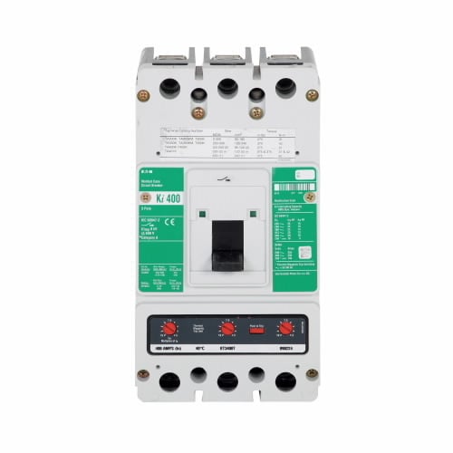 KI3400 C Series Universal Molded Case Circuit Breaker, 480 V AC, 400 A, 20 kA Interrupt, 3 Poles, Thermal Magnetic Trip
