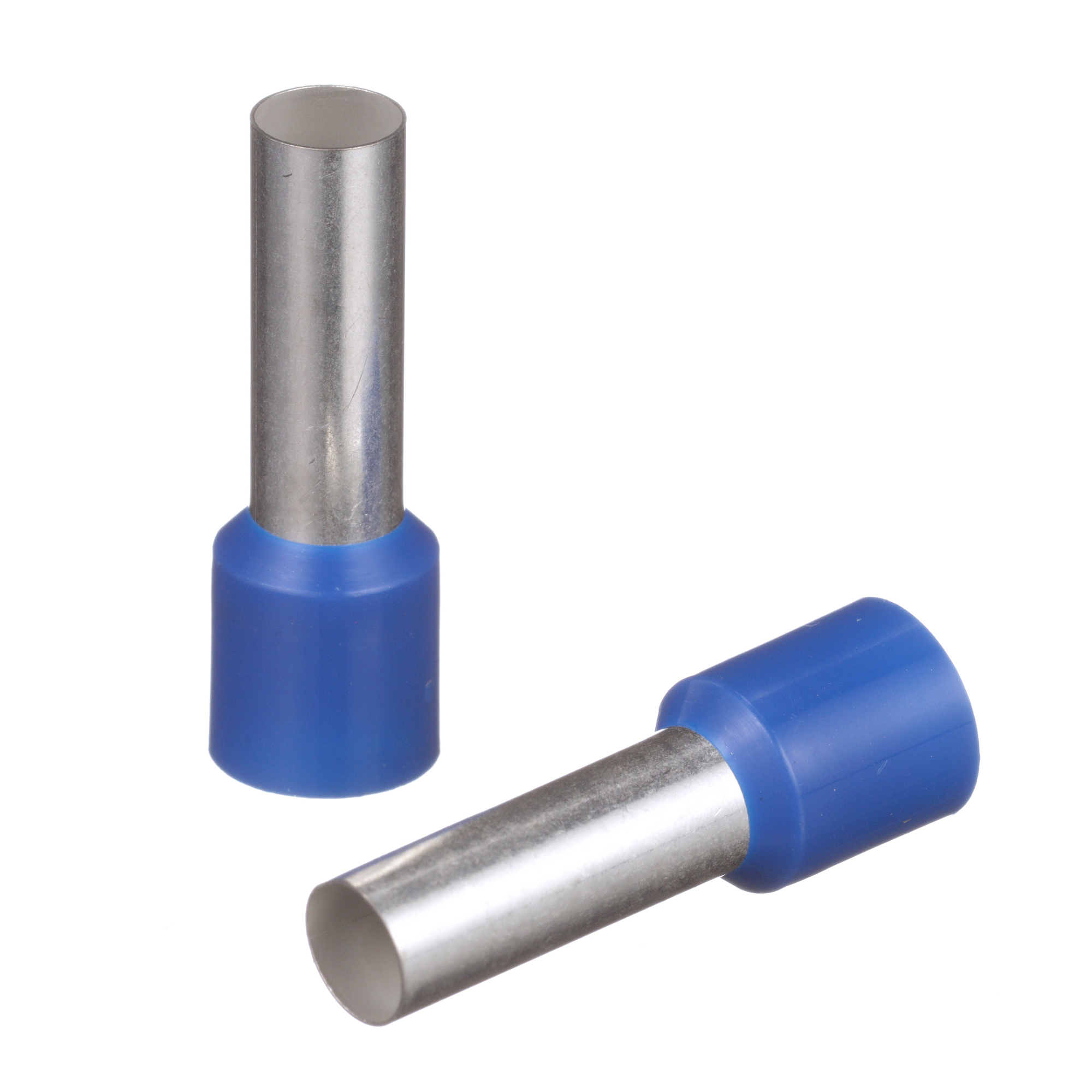 FSD84-18-C Pan-Term Type FSD DIN End Sleeve Single Insulated Wire Ferrule, 6 AWG Stranded Conductor, 1.14 in L, Copper, Blue
