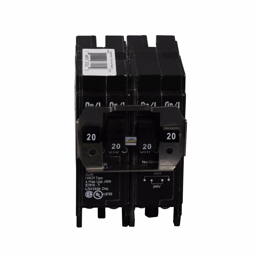 BR420 Type BR Circuit Breaker, 120/240 V AC, 20 A, 10 kA Interrupt, 4 Poles