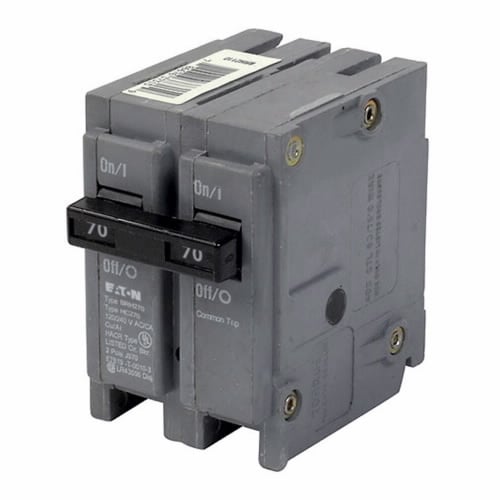 BRH270 Type BR High Magnetic Circuit Breaker, 120/240 V AC, 70 A, 22 kA Interrupt, 2 Poles
