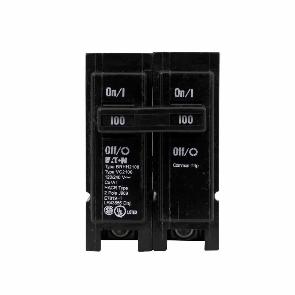 BRHH2100 Type BR Circuit Breaker, 120/240 V AC, 100 A, 42 kA Interrupt, 2 Poles