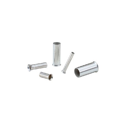 F77-7-M Pan-Term Non-Insulated Standard Ferrule, 1 sq-mm Stranded Conductor, 7 mm L, Copper, Metallic