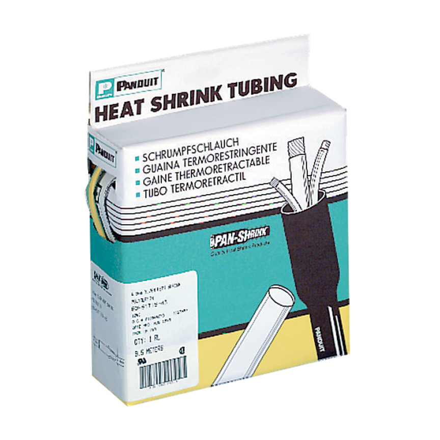 HSTT09-Q Dry-Shrink Cross Linked Flame-Retardant Standard Heat Shrink Tubing, 0.093 in ID Expanded, 0.046 in ID Recovered, 0.02 in THK Wall Recovered, 25 ft L, Polyolefin, Black