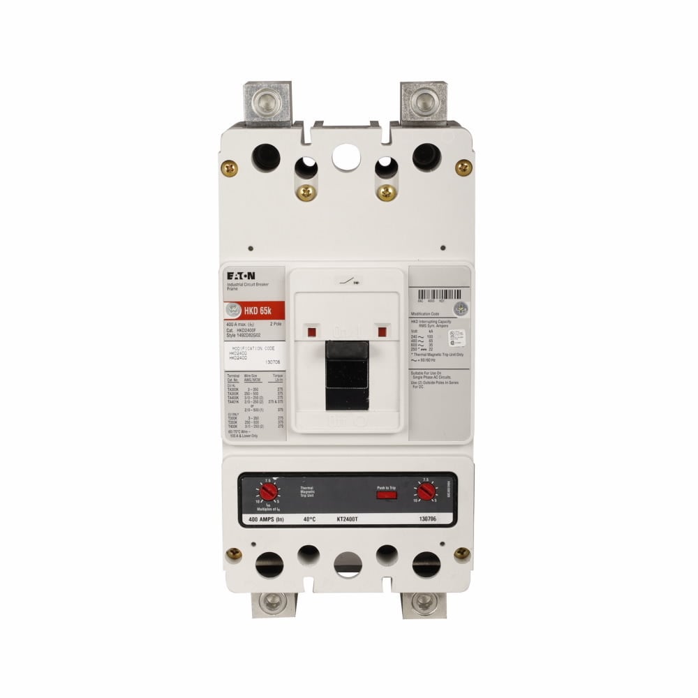 KD2300 C Series Type KD Molded Case Circuit Breaker, 600 V AC/250 V DC, 300 A, 35/65 kA Interrupt, 2 Poles, Thermal Magnetic Trip