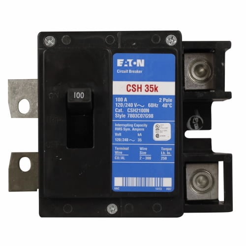 CSH2200N Type CSH Main Circuit Breaker, 120/240 V AC, 200 A, 35 kA Interrupt, 2 Poles, Thermal Magnetic Trip