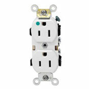 8200-HR Heavy Duty Straight Blade Duplex Receptacle, 125 V AC, 15 A, 2 Poles, 3 Wires, Red