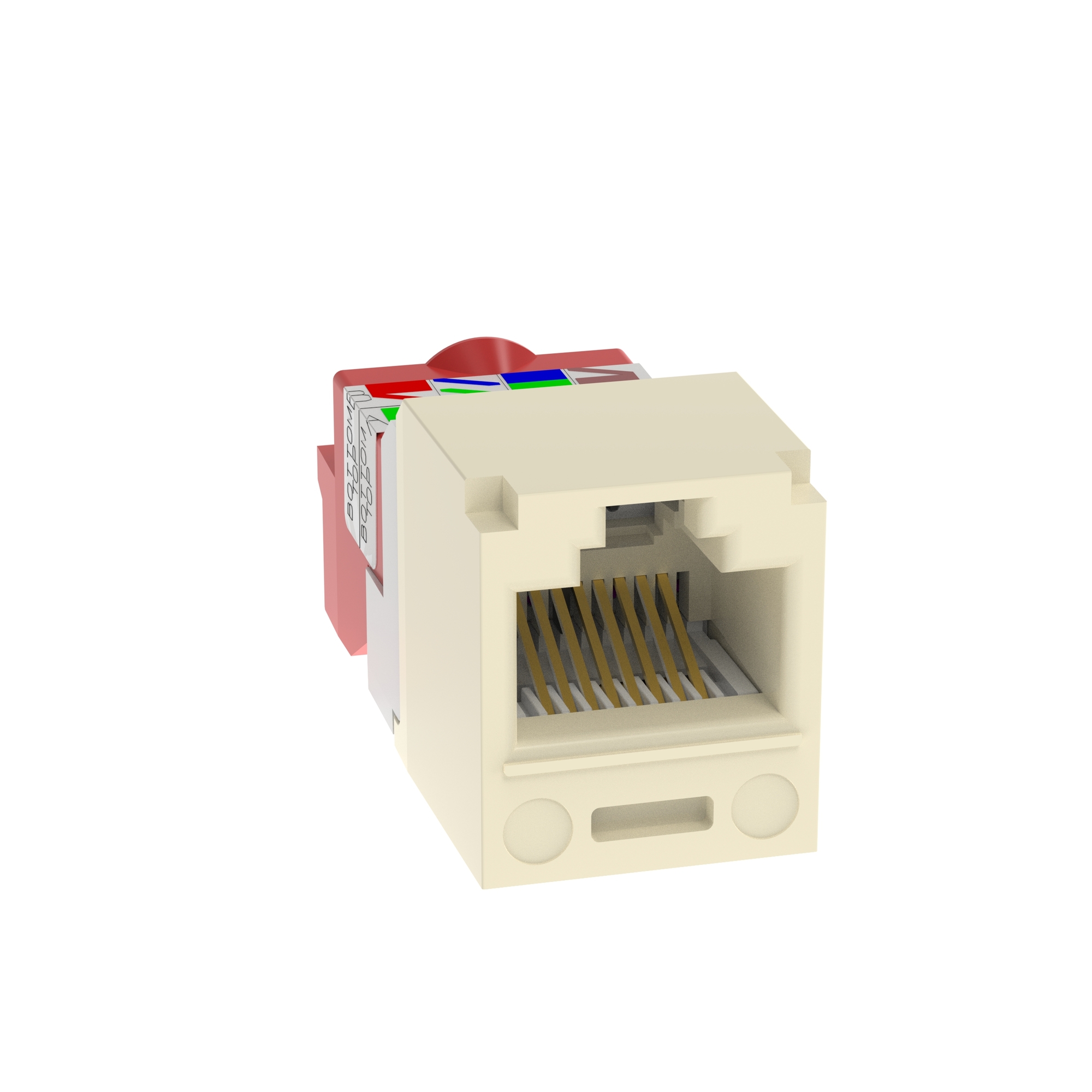 Mini-Com UTP RJ45 Cat 5e TP-Style Jack Module, Electric Ivory