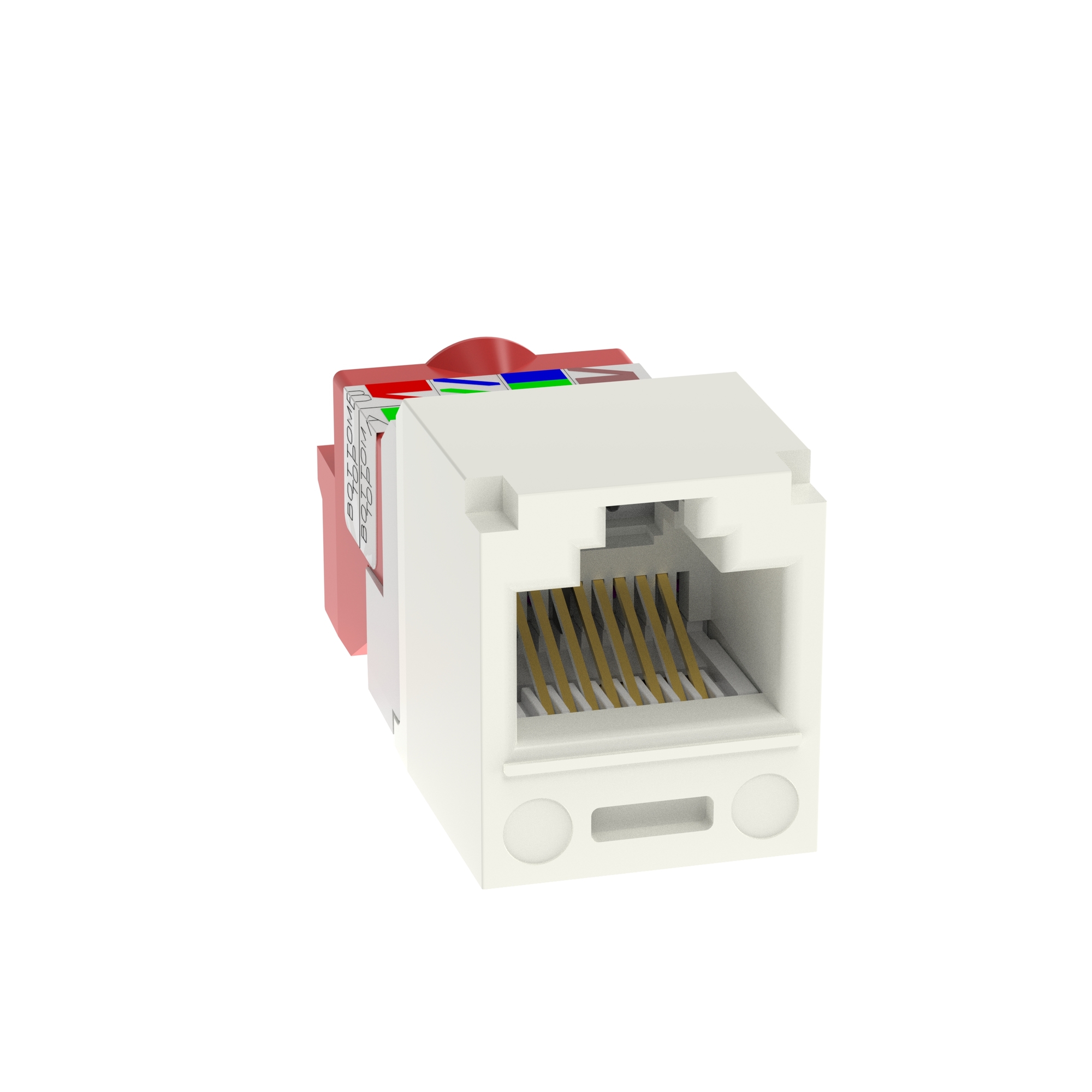 CJ5E88TIW PanNet Mini-Jack TX5e 1-Slot 8-Position 8-Wire Universal T-Style Unshielded Jack Module, Cat 5e/Mini-Com Module, Surface Mount, 1 Port, ABS, Off-White