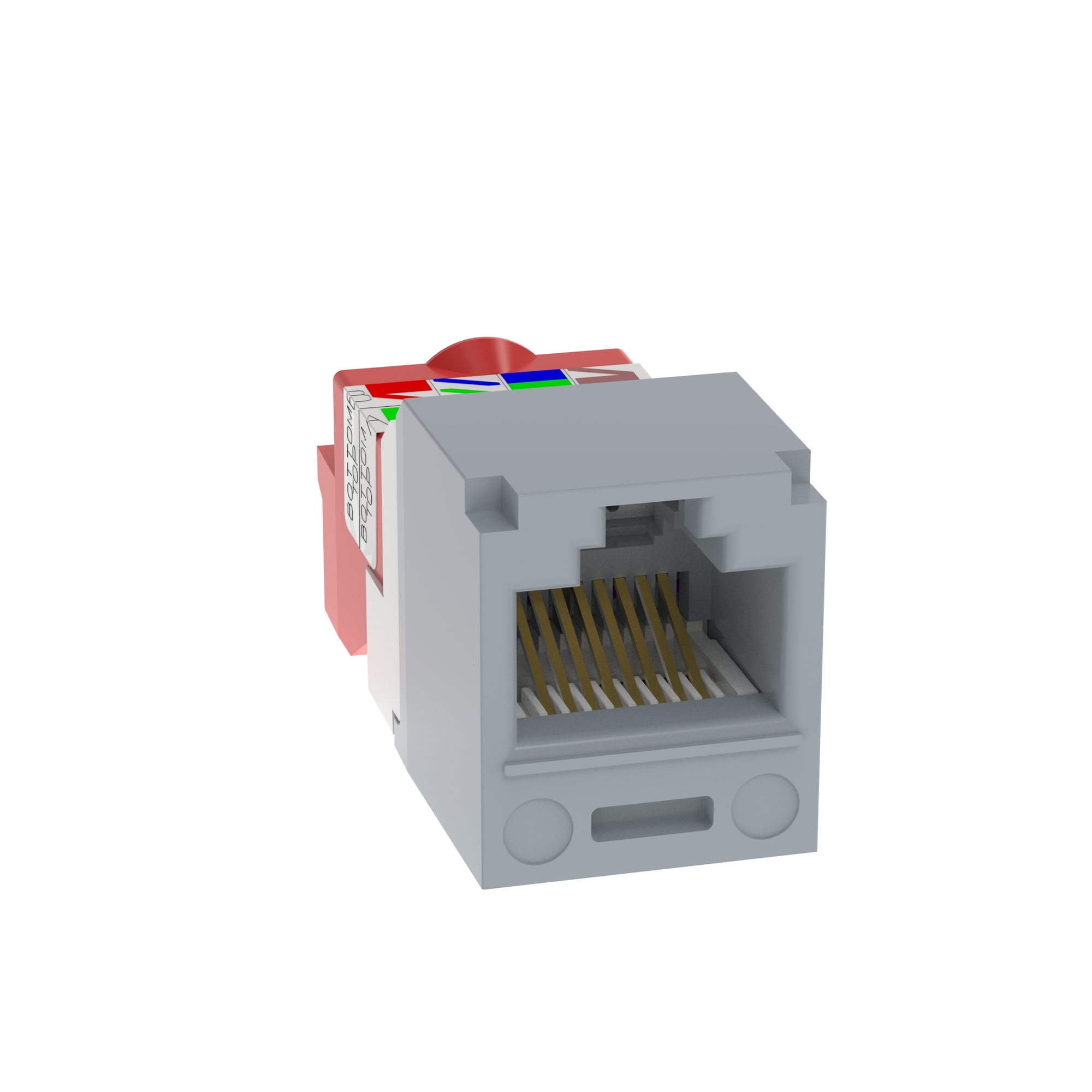 CJ5E88TIG PanNet Mini-Jack TX5e 1-Slot 8-Position 8-Wire Universal T-Style Unshielded Jack Module, Cat 5e/Mini-Com Module, Surface Mount, 1 Port, ABS, International Gray