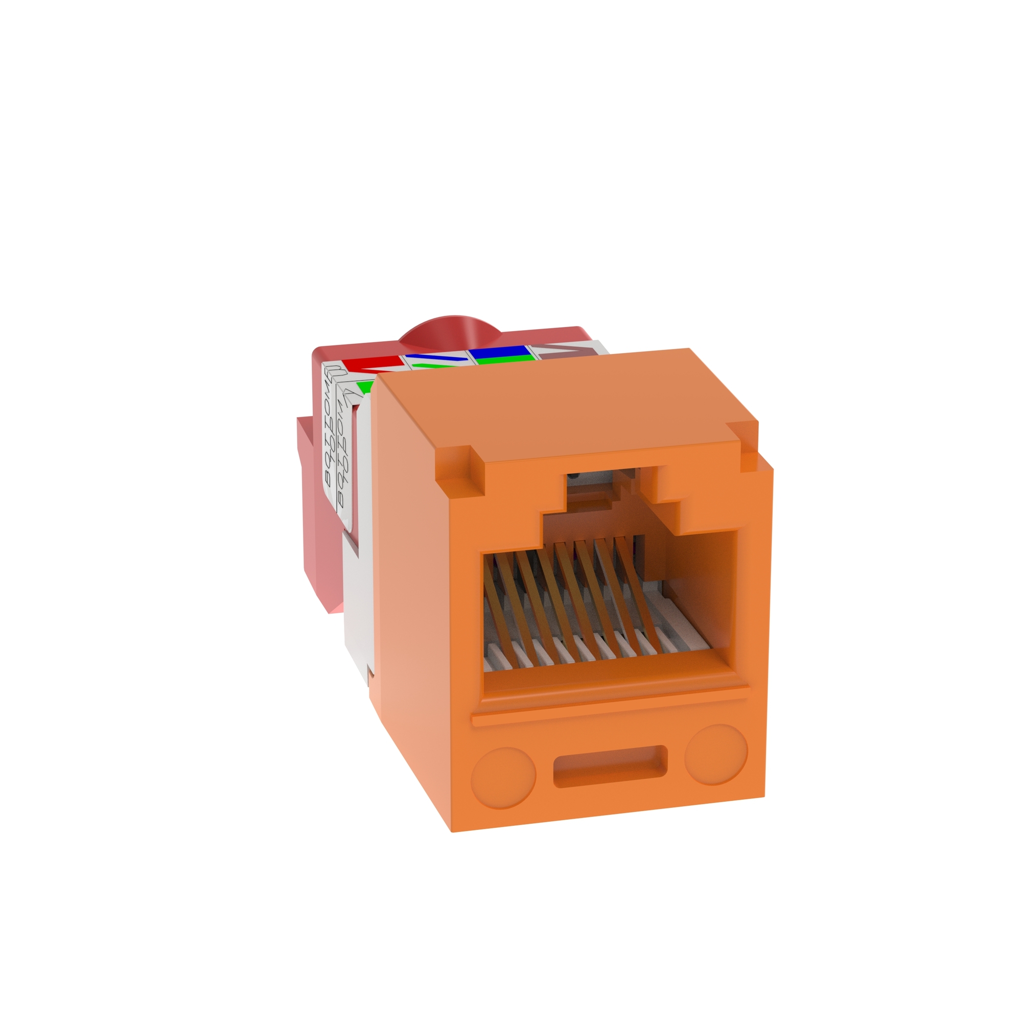 Mini-Com UTP RJ45 Cat 5e TP-Style Jack Module, Orange