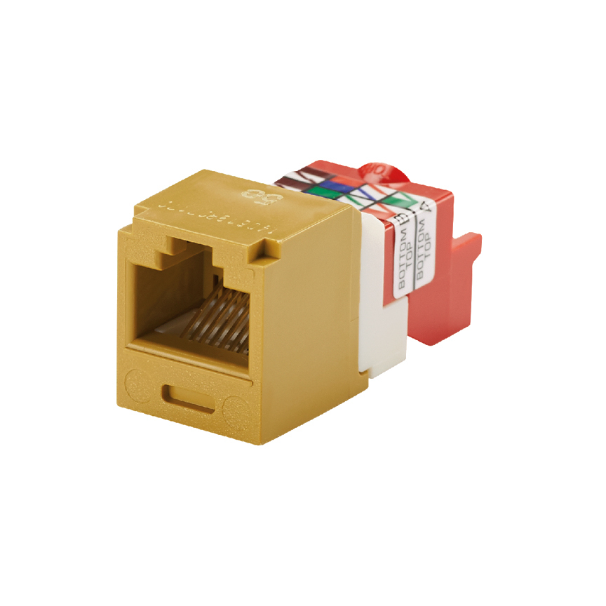 CJ5E88TGR PanNet Mini-Jack TX5e 1-Slot Standard Unshielded Shuttered Jack Module, Cat 5e RJ45/UTP/Mini-Com Module, 1 Port, ABS/Plastic, Green