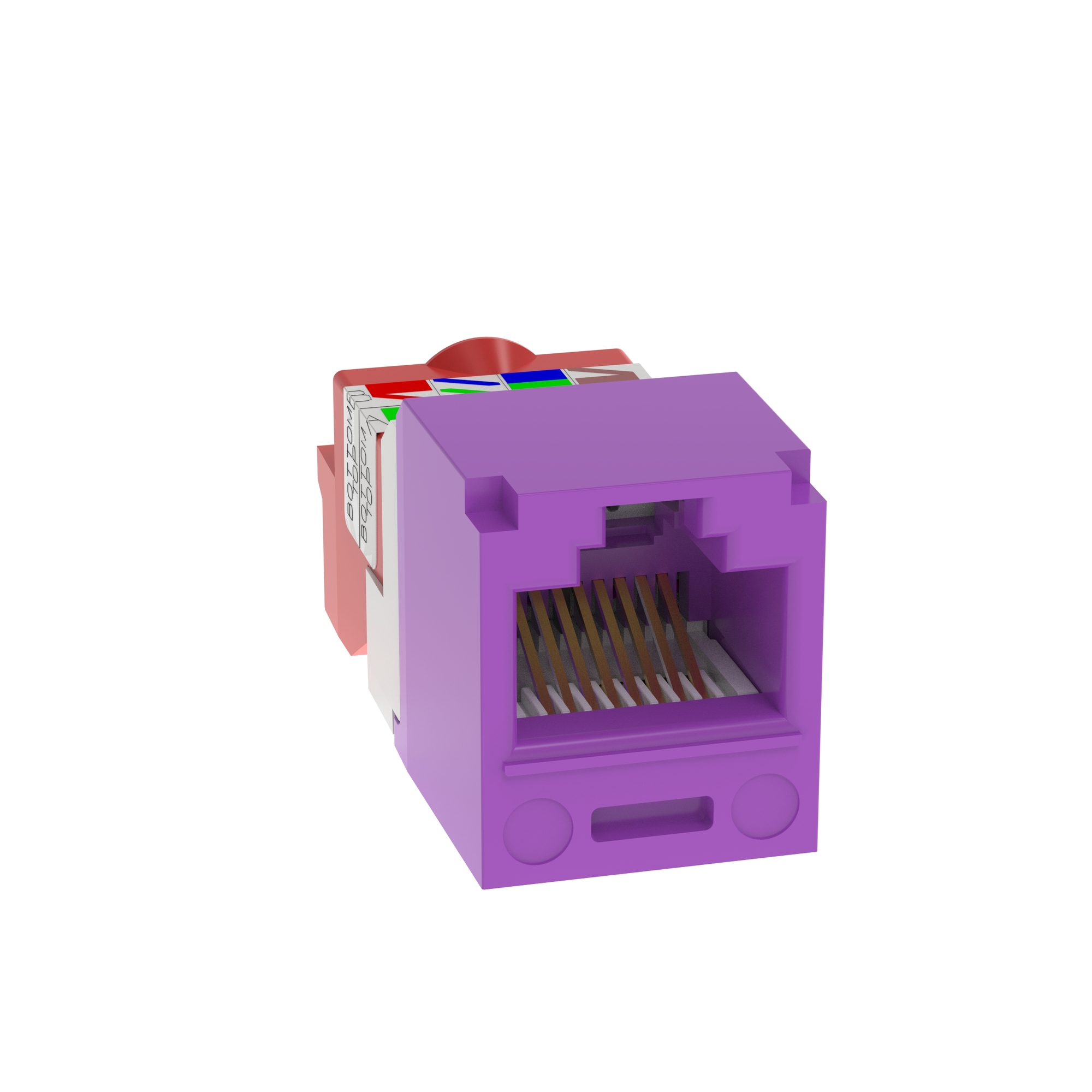 Mini-Com UTP RJ45 Cat 5e TP-Style Jack Module, Violet