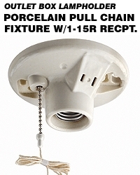 9716-C 1-Piece Pull Chain Lampholder, 660 W Lamp, 125 V AC, E26 Lamp