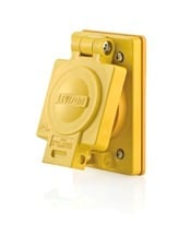 67W09 3-Phase Y Non-Grounding Single Locking Receptacle, 120/208 V AC, 20 A, 4 Poles, 4 Wires, Yellow