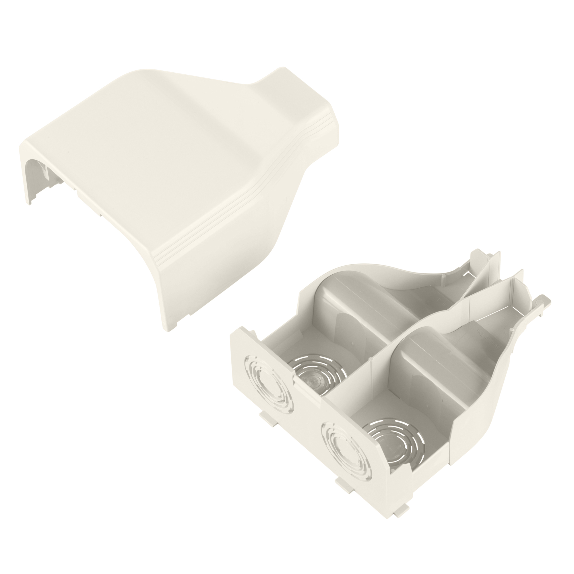 T45EEWH Pan-Way T-45 Power Rated Entrance End Fitting, For Use With T-45 Surface Raceway System, PVC, White