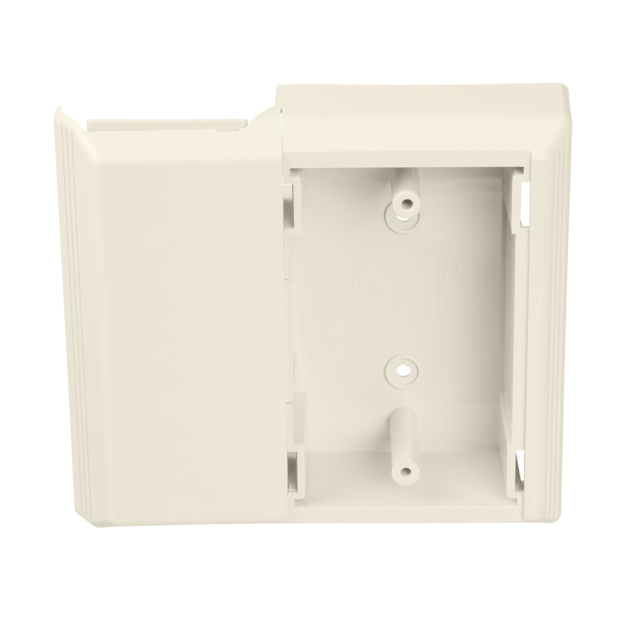 Surface Raceway, T-45 Offset Bracket for Faceplate, Off-White