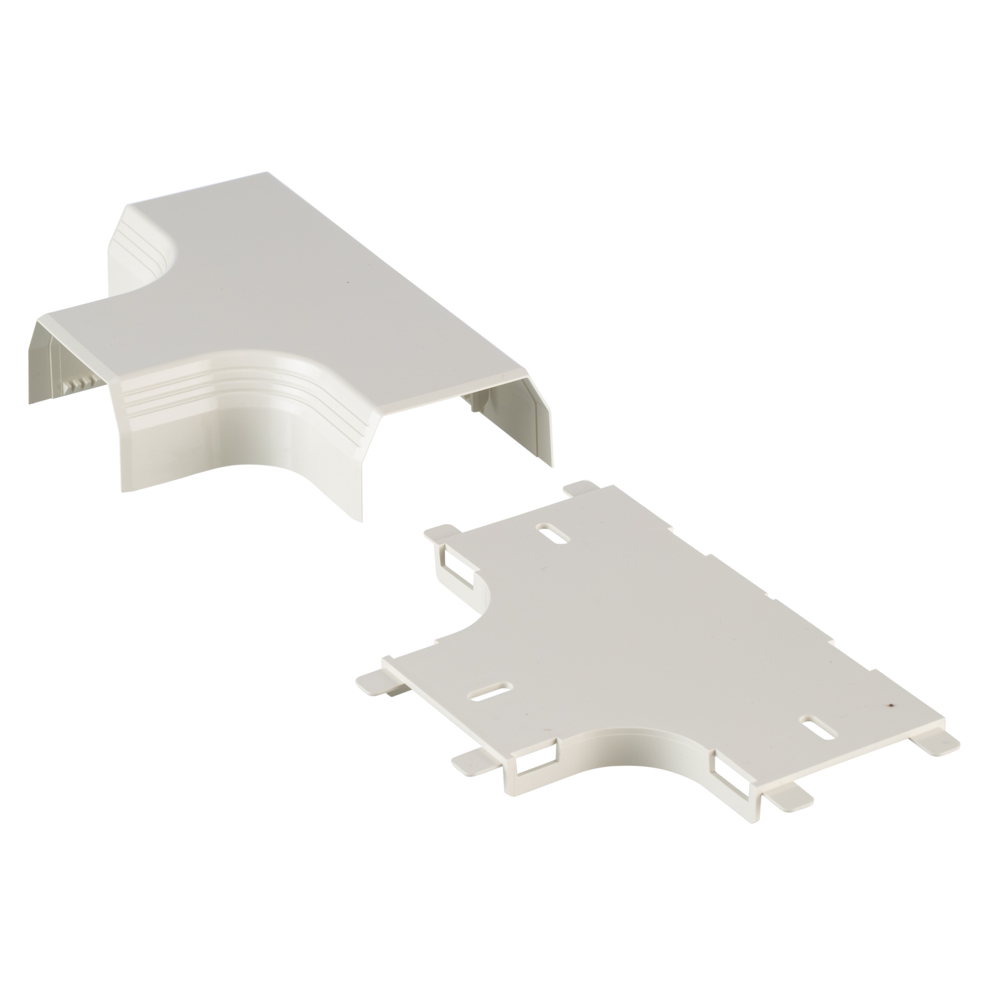 T45TIW Pan-Way T-45 Power Rated Channel Tee Fitting, For Use With T-45 Surface Raceway System, PVC, Off-White