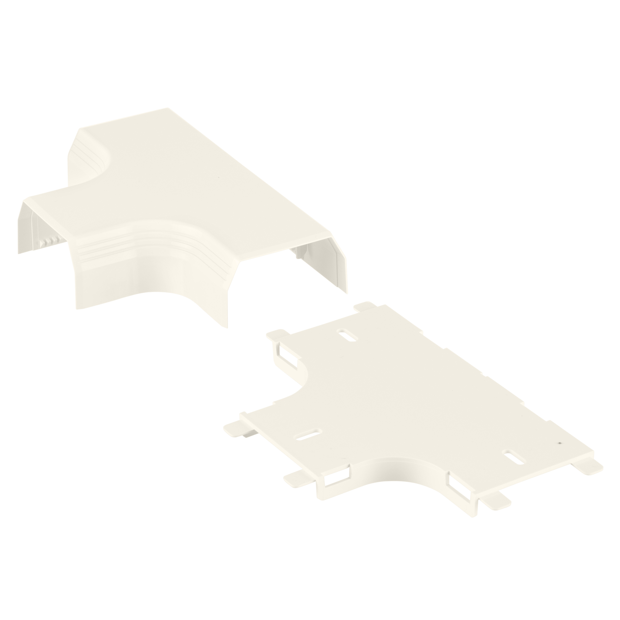 T45TWH Pan-Way T-45 Channel Tee Fitting, PVC, White