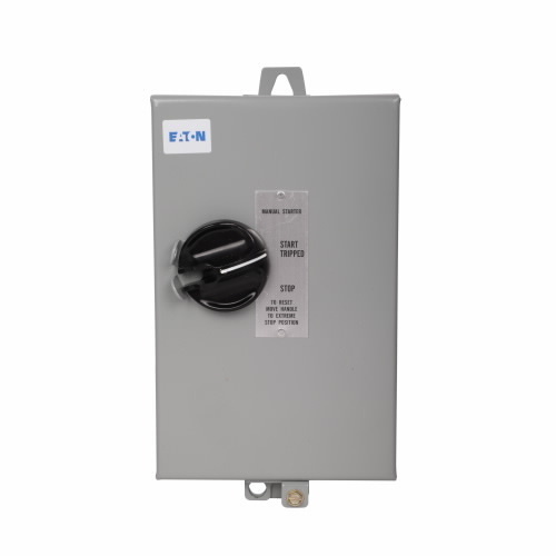 B100J1C Dusttight Manual Motor Starter, Non-Reversing Action, 3 Poles, NEMA 12 Enclosure