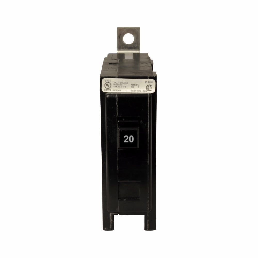 QBHW1020 Miniature Circuit Breaker, 20 Amp, 1 Pole, 120/240V
