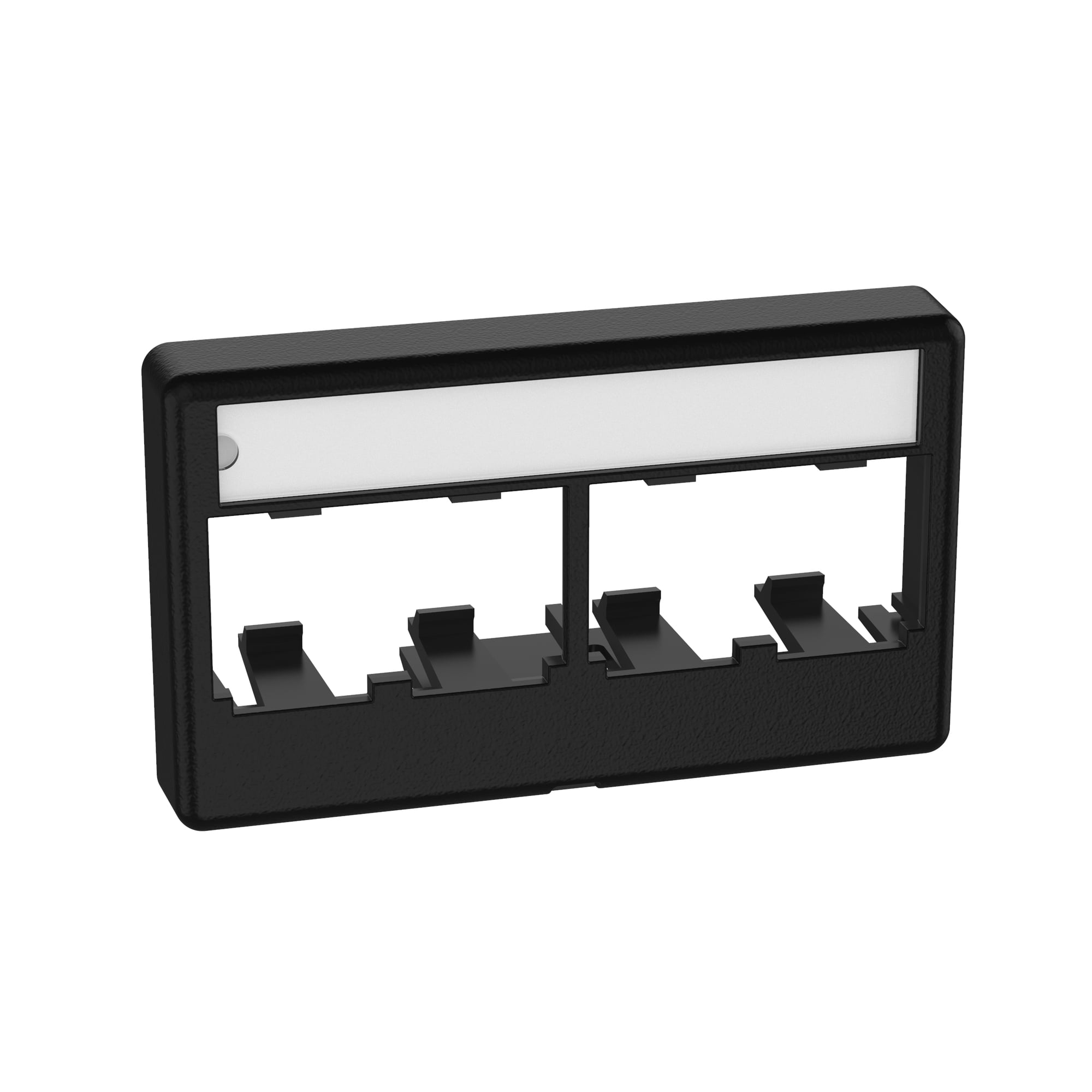 CFFPL4BL Mini-Com PanNet Space Modular Furniture Faceplate, 1 Gang, 4 Ports, Mini-Com Module, Snap-Fit Mount, ABS