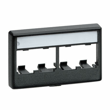 Mini-Com, Furniture Faceplate, Standard Opening, 4 port, International Gray