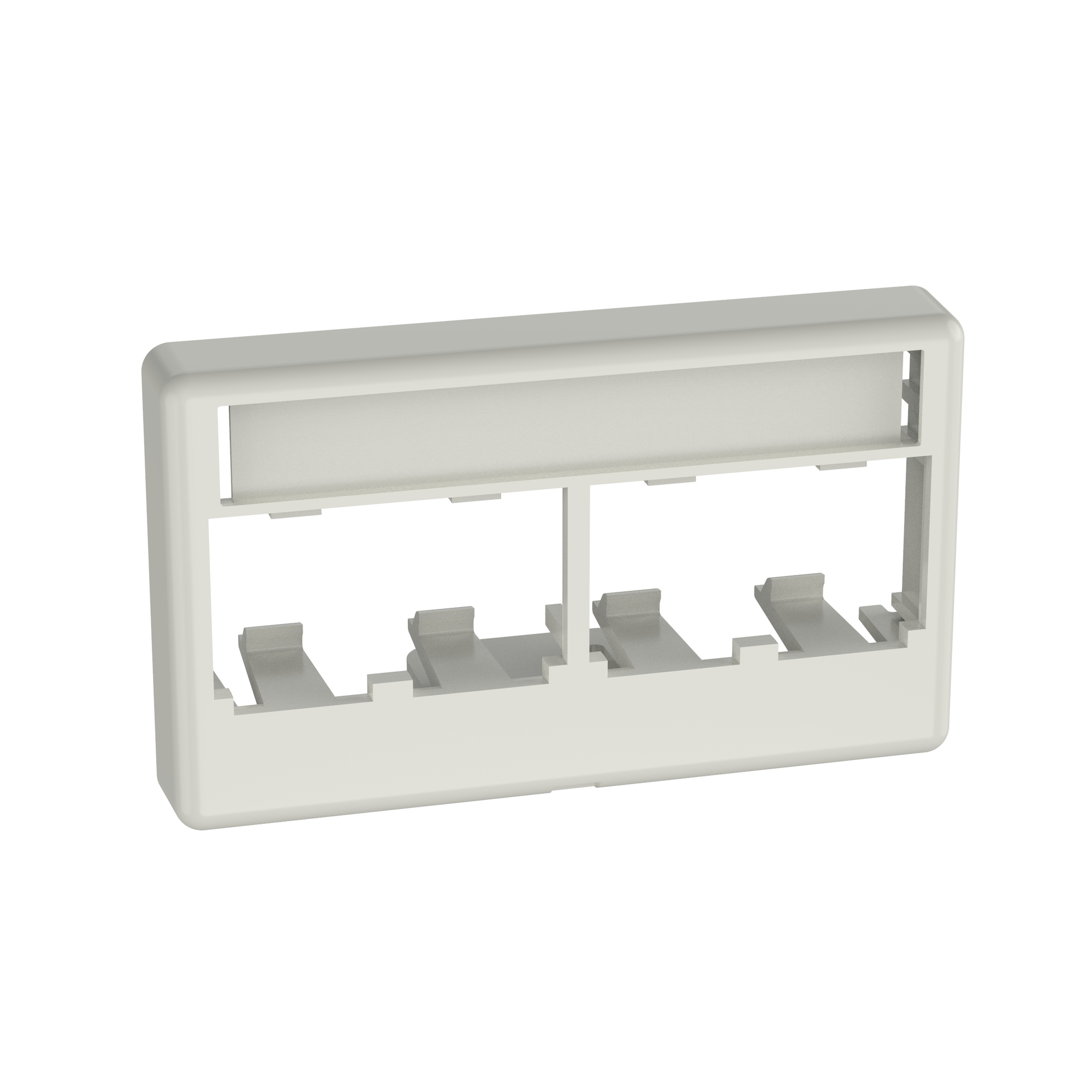 Mini-Com Modular Furniture Faceplate, 4 Port, WH