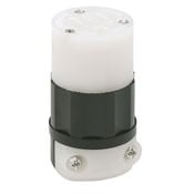 5269-PLC Cable Mount Grounding Straight Blade Connector, 125 V AC, 15 A, 2 Poles, 3 Wires, Black/White