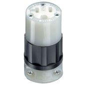 5369-PLC Cable Mount Grounding Straight Blade Connector, 125 V AC, 20 A, 2 Poles, 3 Wires, Black/White