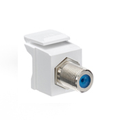 41084-FWF Decora QuickPort Feed Through F-Type Adapter, Jack End A, Jack End B, White