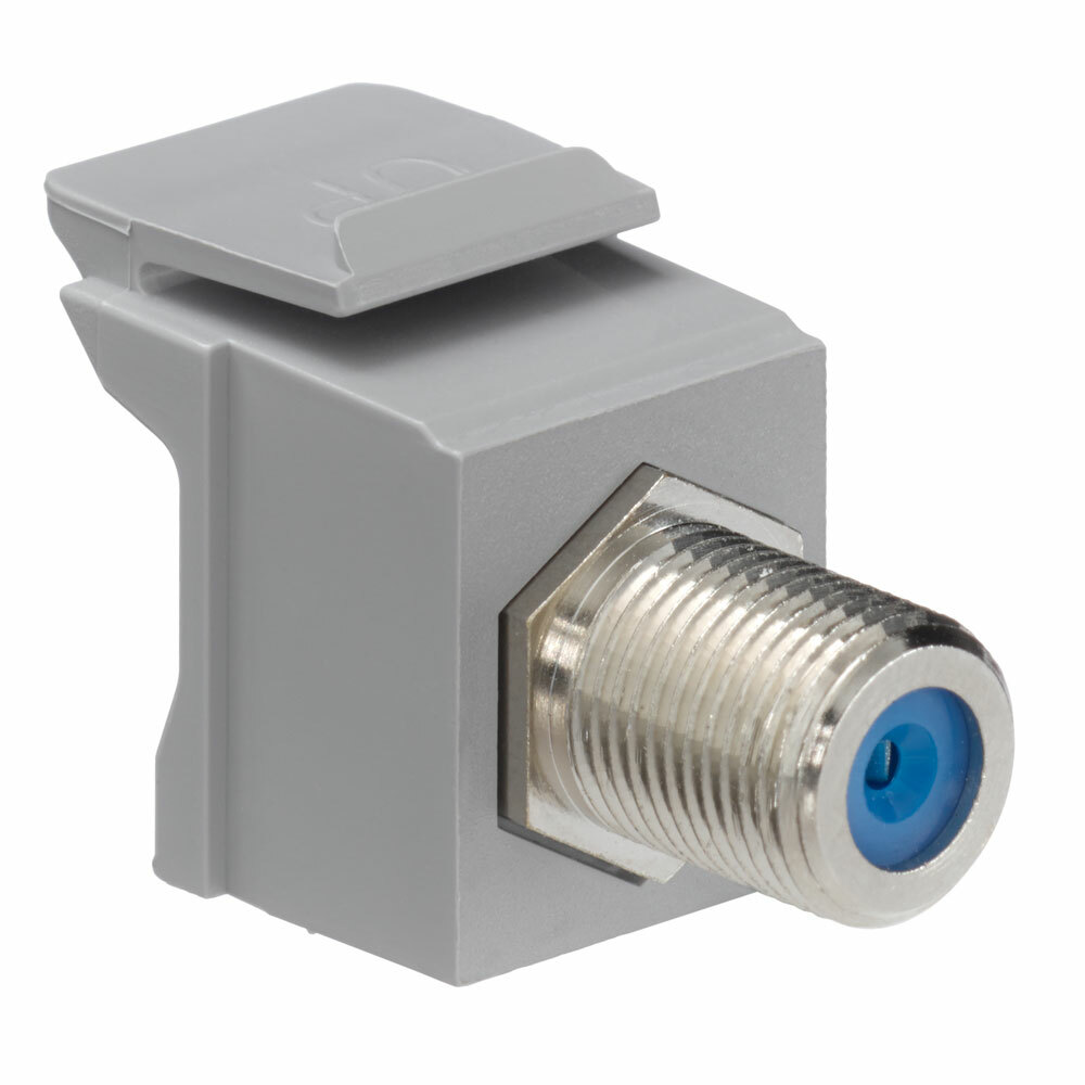 41084-FGF Decora QuickPort Feed Through F-Type Adapter, Jack End A, Jack End B, Gray