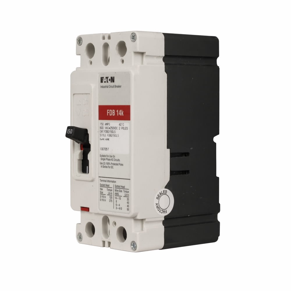 FDB2010 C Series Type FDB Molded Case Circuit Breaker, 600 V AC/250 V DC, 10 A, 14 kAIC at 480 VAC/18 kAIC at 240 VAC Interrupt, 2 Poles, Thermal Magnetic Trip