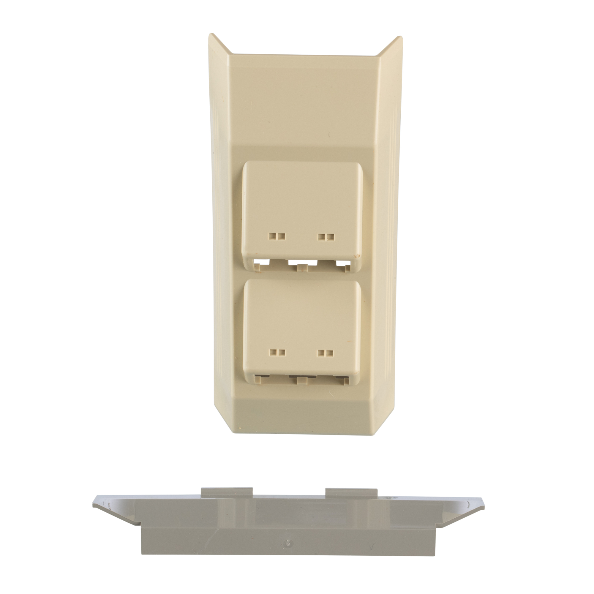T45HDBEI Faceplate Snap-On Box, For Use With Pan-Way T-45 Surface Raceway, Snap-On Mount, PVC, Electric Ivory
