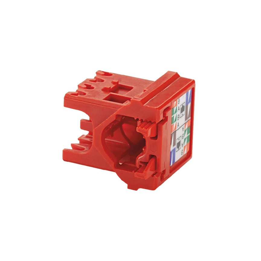 Mini-Com UTP Cat 5e Right Angle TG Wirecap, Red