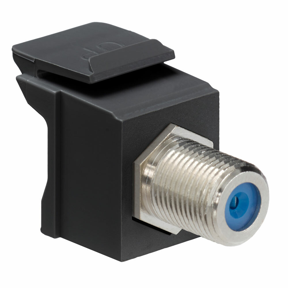 41084-FEF Decora QuickPort Feed Through F-Type Adapter, Jack End A, Jack End B, Black