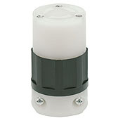 7565-C 1-Phase Non-Grounding Cable Mount Locking Connector, 125/250 V AC, 10/15 A, 3 Poles, 3 Wires, Black/White
