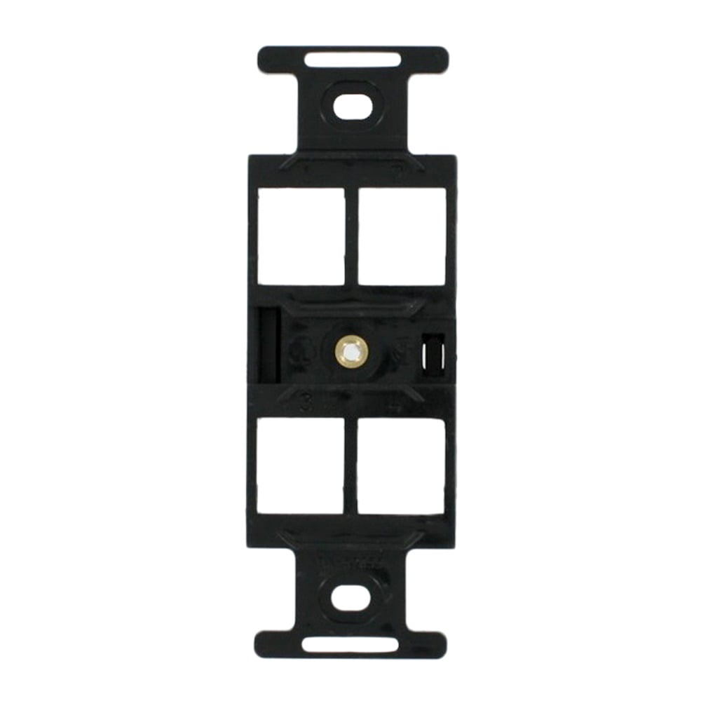 41087-QEP QuickPort Type 106 Multimedia Insert, 4 Ports, Fastened Mount, Black