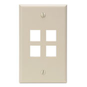 41080-4IP QuickPort Standard Size Wallplate, 1 Gang, 2-3/4 in W, Plastic, Surface Mount