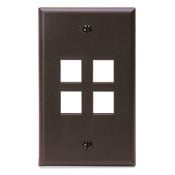 41080-4BP QuickPort Standard Size Wallplate, 1 Gang, 2-3/4 in W, Plastic, Surface Mount
