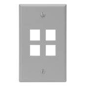 41080-4GP QuickPort Standard Size Wallplate, 1 Gang, 2-3/4 in W, Plastic, Surface Mount