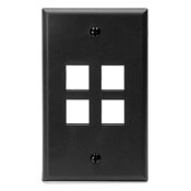 41080-4EP QuickPort Standard Size Wallplate, 1 Gang, 2-3/4 in W, Plastic, Surface Mount