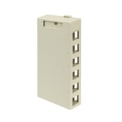 41089-6IP QuickPort 6-Port Outlet Box, Snap-In Module, For Use With Individual QuickPort Snap-In Connector Module and Raceway Cable Entry Knockout, Surface Mount, Plastic