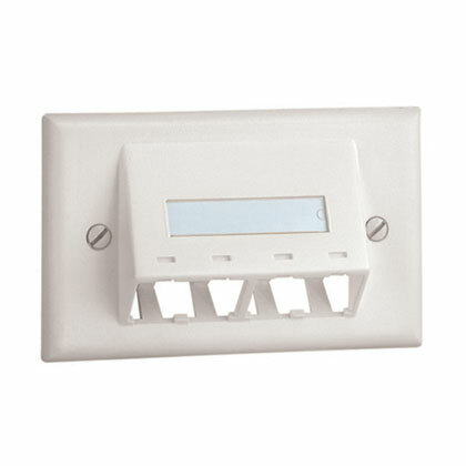 CFPHSL4IW Mini-Com PanNet Classic Series Sloped Horizontal Faceplate, 1 Gangs, 4 Ports, Mini-Com Module, Fastened Mount, ABS