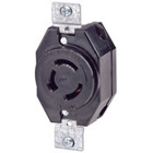 20 Amp, 120/208 Volt- 3PY, Flush Mounting Locking Receptacle, Industrial Grade, Non-Grounding, Black