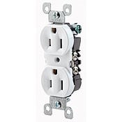 12650-I CO/ALR Duplex Grounding Straight Blade Receptacle, 125 V AC, 15 A, 2 Poles, 3 Wires, Ivory