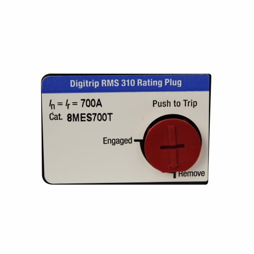 8MES700T Digitrip RMS 310 Electronic Fixed Non-Interchangeable Trip Breaker Rating Plug, 800 A, 700 A Plug Current, MDL/HMDL/CMDL/CHMDL Frame