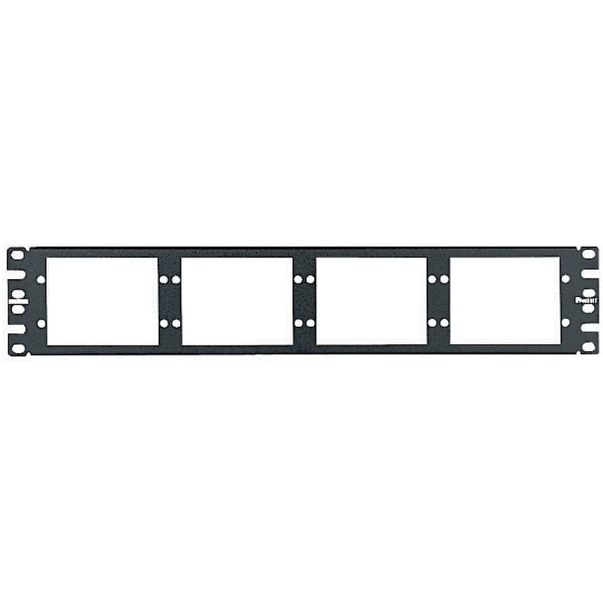 Opticom Fiber Patch Panel, Flat, Black, 2 RU