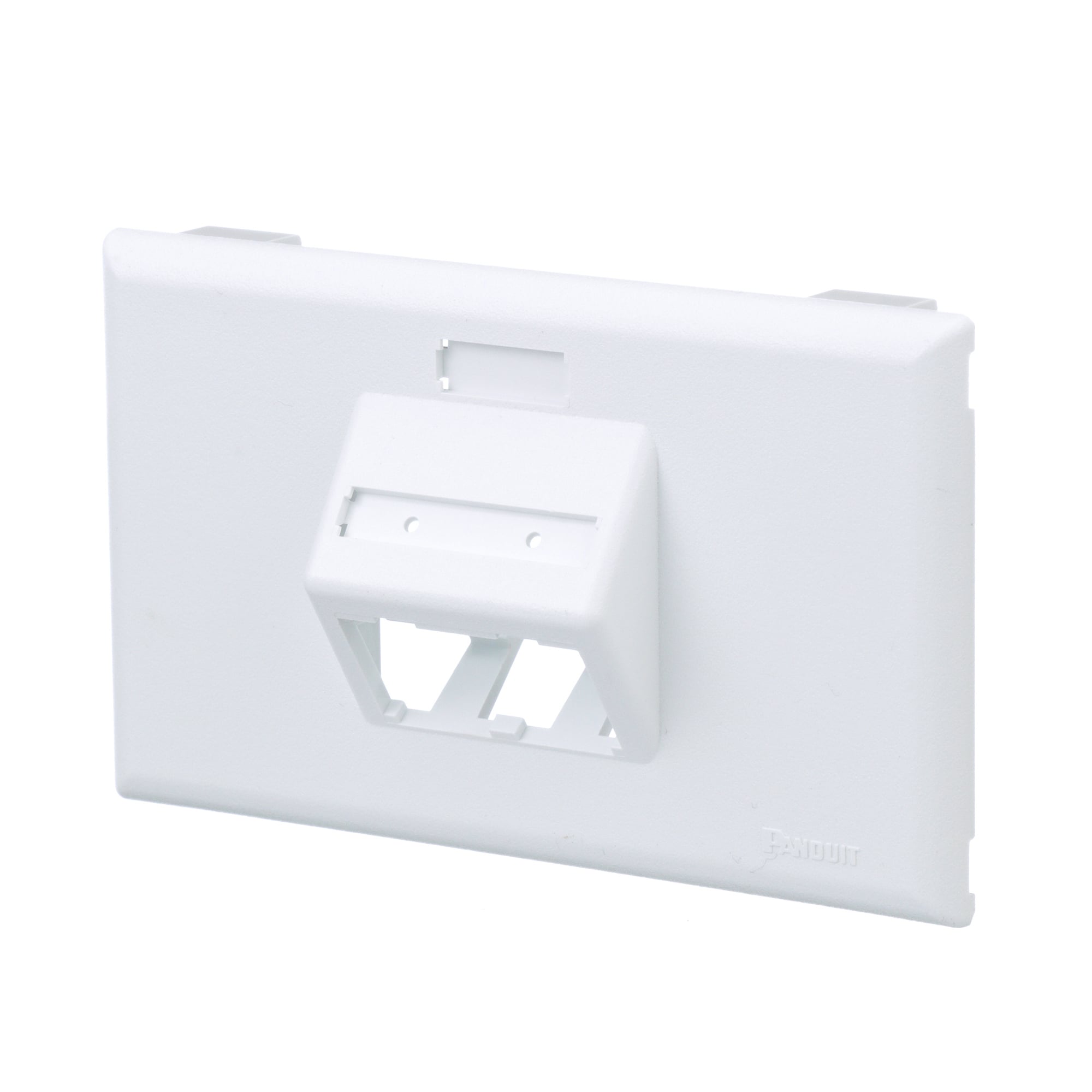 T70FH2WH T-70 Classic 1-Gang Sloped Horizontal Communication Faceplate, For Use With Pan-Way Cove, TG-70, T-70, Twin-70, T-45 Raceway System, Fast-Snap Outlet Box and Pan-Pole Aluminum Outlet Pole, PVC, White