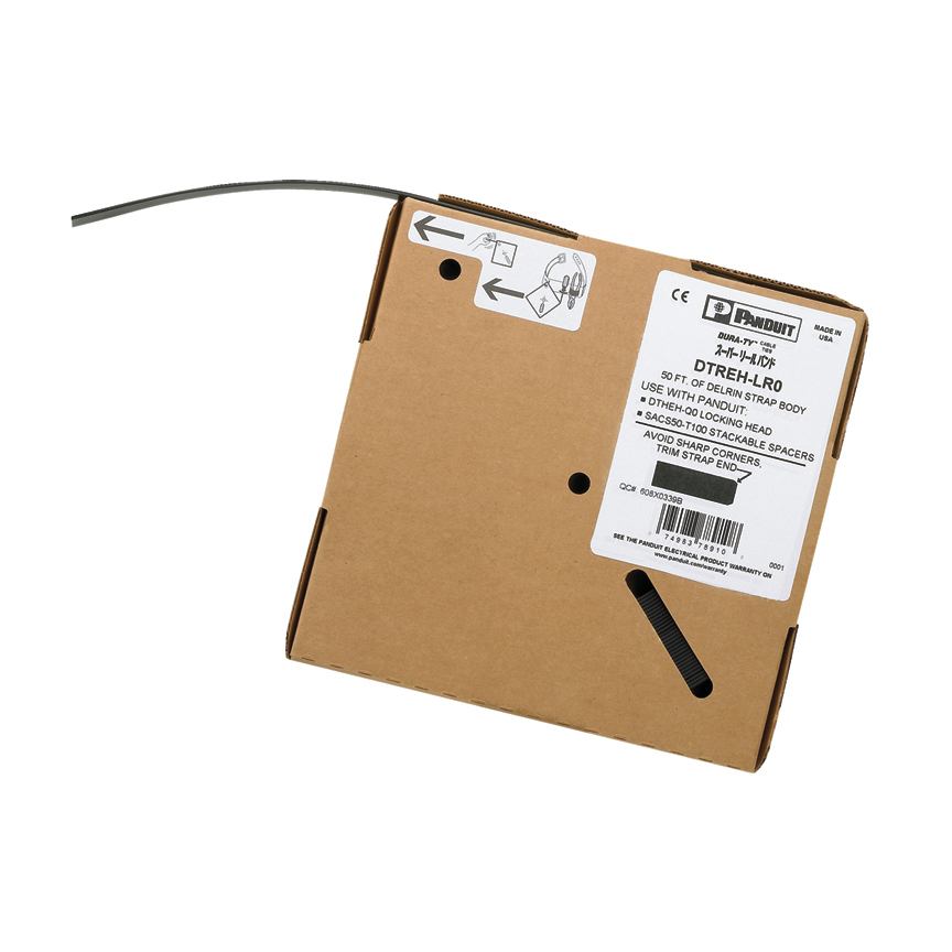 Dura-Ty DTREH-LR0 Dura-Ty Cable Tie, Strapping, Black, Acetal, UV, 600"L, 250lb